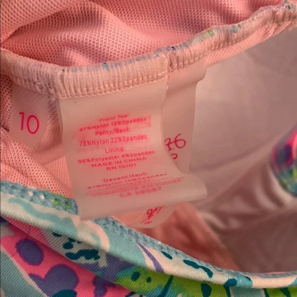 Lilly Pulitzer Blue and Pink One Piece Swimsuit - Picture 6 of 11